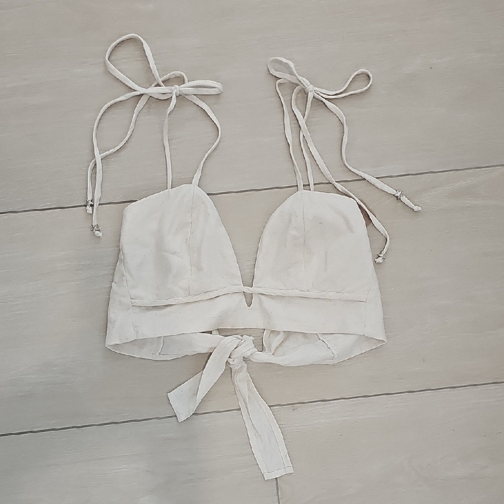 Constantinopla Linen Tie Back Top